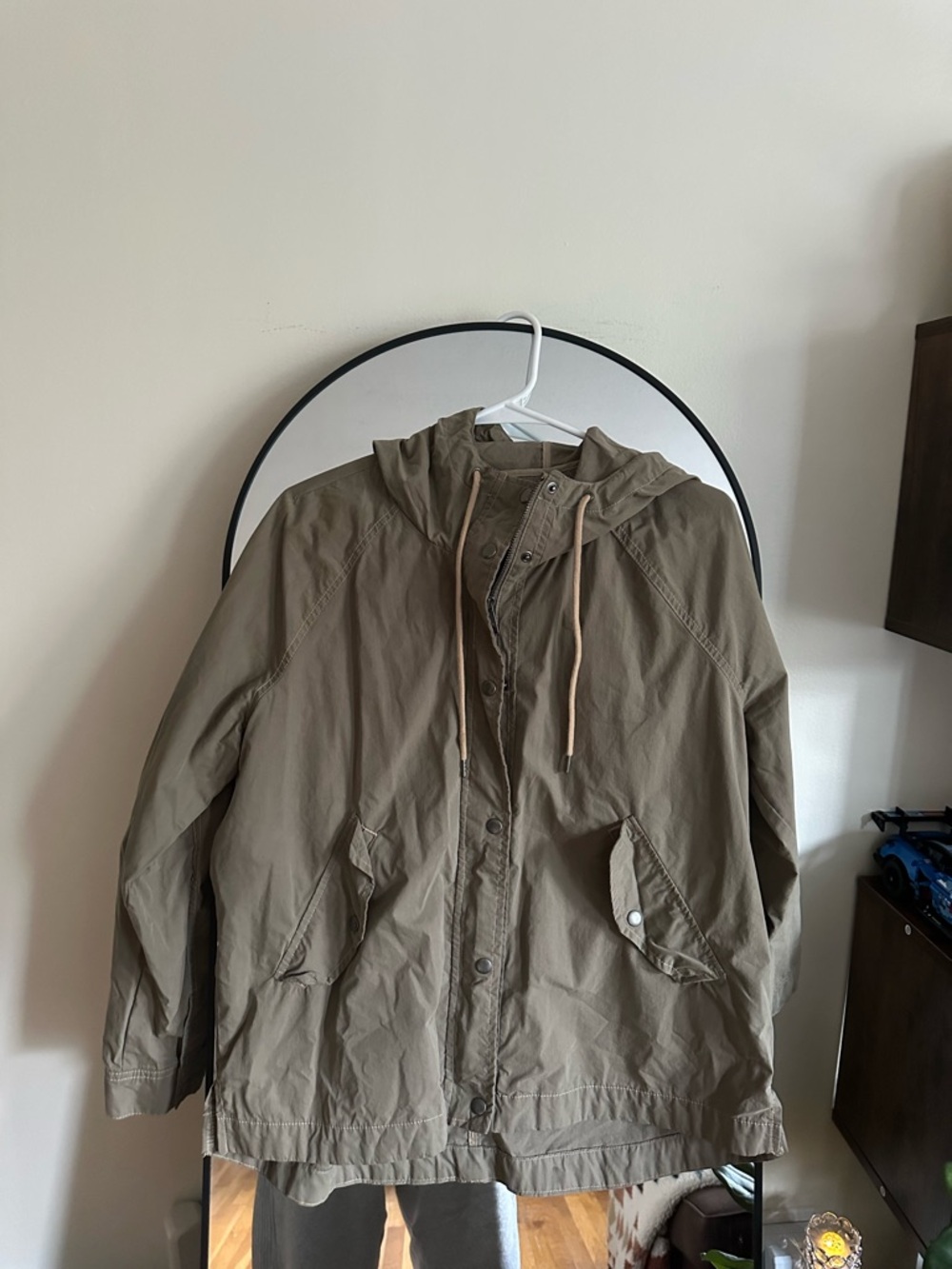 Old Navy Olive Green Hooded Shirt Jacket
